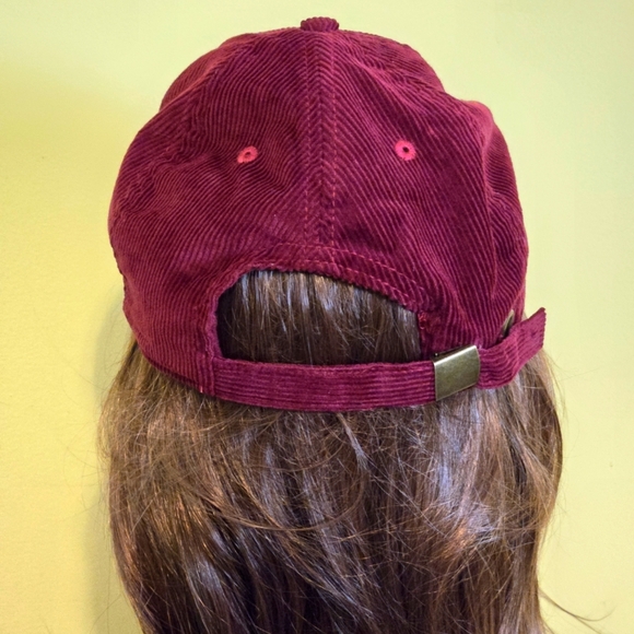 Simply Southern Burgundy Corduroy YEEHAW Baseball Cap Sparkle Lettering - Picture 3 of 12